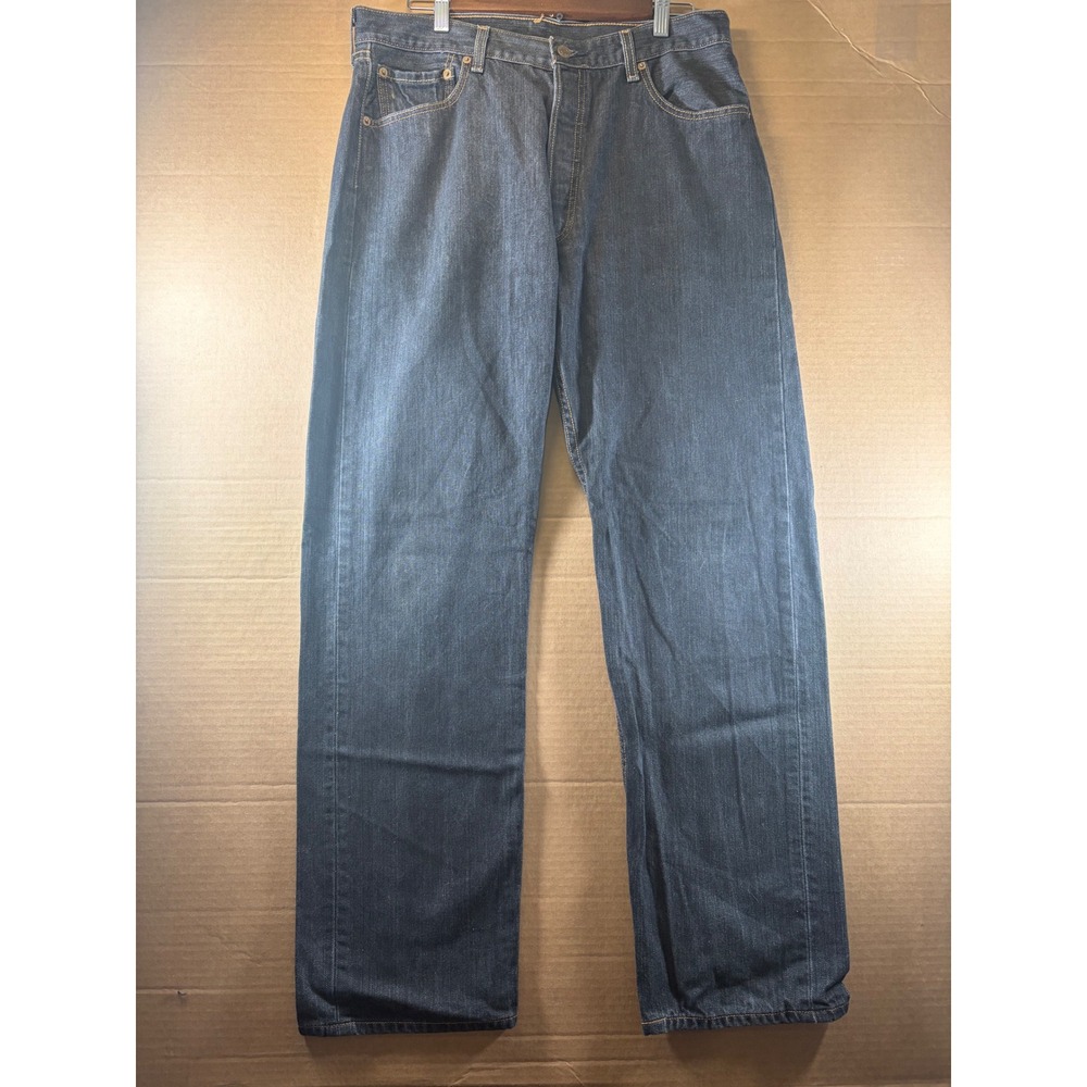 Levi's 501 XX Jeans Mens 34x31 Dark Wash Straight Leg Button Fly 100% Cotton